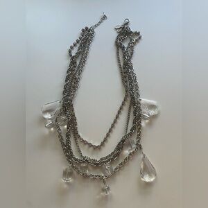 Express Silver Multi-Layer Necklace